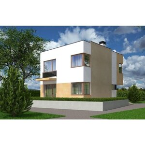 Проект двухэтажного дома с террасой (101 м2, 8м x 10м) Rg5515