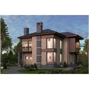 Проект кирпичного дома Catalog-Plans-57-68K (144кв. м, 11.37x11.3 м, поризованный керамический блок 510)
