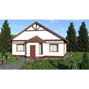 Проект жилого дома STROY-RZN 11-0034 (106,6 м2, 11,0*10,0 м, газобетонный блок 500 мм, декоративная штукатурка)