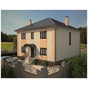 Проект жилого дома STROY-RZN 22-0021 (207,4 м2, 11,95*11,95 м, керамический блок 510 мм, облицовочный кирпич)