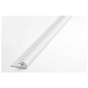 Профиль полукруглый ( J-образный ) алюминиевый для плитки до 12 мм, лука ПК 03-12.2700.16, длина 2,7м, 16 - Белый матовый