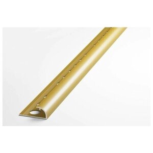 Профиль полукруглый ( J-образный ) алюминиевый для плитки до 9 мм, лука ПК 03-9.2700.02л, длина 2,7м, 02л - Анод золото матовое