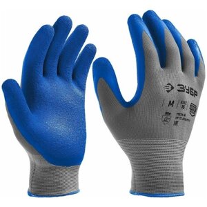 Противоскользящие перчатки ЗУБР, 11274-L, латексное рельефное покрытие, размер L