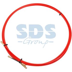 Протяжка кабельная (мини УЗК в бухте), стеклопруток, d=3,5мм, 3м красная Rexant 47-1003 (68 шт.)