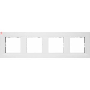 Рамка для розеток и выключателей Structura 4 поста, цвет белый (2 шт.)