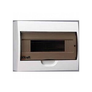 Распределительный шкаф ЩРН-П, 12 мод, IP41, навесной, пластик, белая дверь, с клеммами | код. 31011DEK | DEKraft (3шт. в упак.)