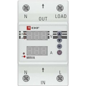 Реле напряжения и тока с дисплеем MRVA 25А PROxima | код. MRVA-25A | EKF (6шт. в упак.)