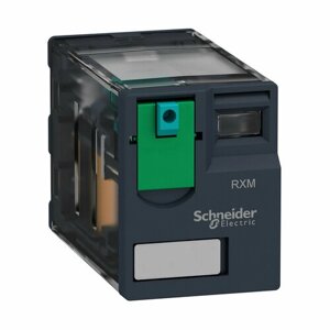 Реле Schneider Electric Zelio Relay RXM2AB1P7 с 2 перекидными контактами 2CO и кнопкой "тест" с напряжением 230В AC, 1шт.