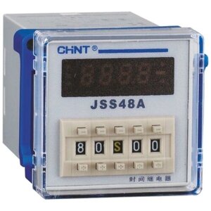 Реле времени JSS48A 8-контактный одно групповой переключатель многодиапазонной задержки питания AC/DC100V~240V | код 300084 | CHINT (9шт. в упак.)
