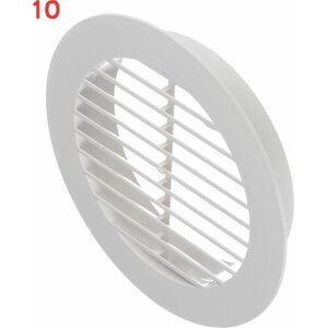 Решетка вентиляционная наружная с фланцем d100 мм круглая пластиковая d130 мм (10 шт.)