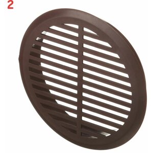 Решетка вентиляционная пластиковая переточная круглая d50 мм с фланцем d45 мм коричневая (4 шт.) (2 шт.)