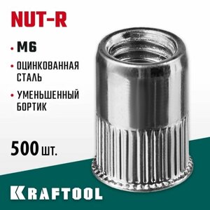 Резьбовые заклепки KRAFTOOL Nut-R стальные с насечками уменьш. бортик М6 500 шт. (311708-06)