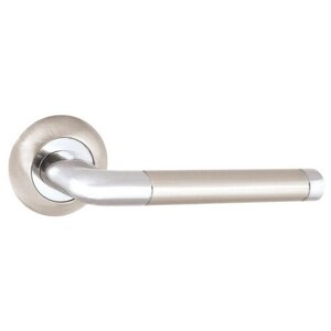 Ручка дверная межкомнатная на круглой розетке раздельная R. TL54. REX (REX TL) 140mm SN/CP-3 матовый никель/хром