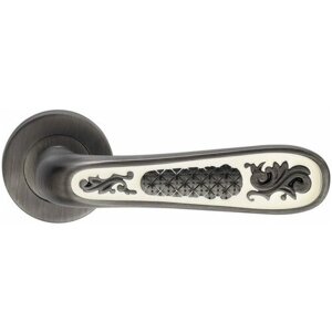 Ручка дверная на розетке Archie Genesis ALIVIO BL. SILVER черненое серебро/эмаль