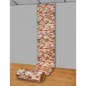 Самоклеящаяся ПВХ 3D-панель для стен в рулоне LAKO DECOR, Кирпичная кладка 17, 70x600см, толщина 6мм