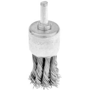 Щетка металлическая для дрели тундра, со шпилькой, крученая проволока, "чашка", 25 мм (1шт.)