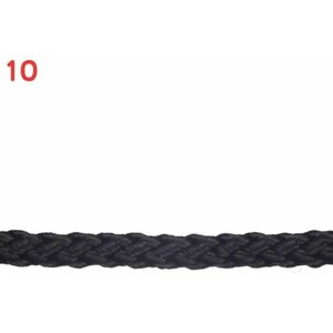 Шнур плетеный полипропиленовый 12 прядей черный d6 мм (10 шт.)