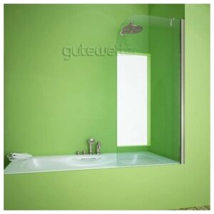 Шторка на ванну GWMPLP61AS 65x150 см, цвет фурнитуры хром матовый, цвет стекла бесцветный, стекло закаленное 6 мм