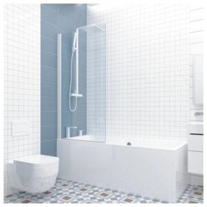 Шторка на ванну GWMPLP61ASQ 65x150 см, профиль белый матовый, цвет стекла бесцветный, стекло закаленное 8 мм