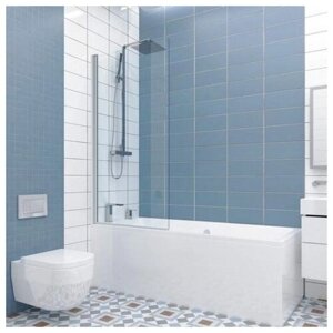 Шторка на ванну GWMPLP61ASQ 75x150 см, цвет фурнитуры хром блестящий, цвет стекла бесцветный, стекло закаленное 8 мм