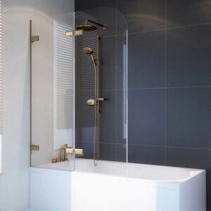 Шторка на ванну GWMPTRPL862B-66 115x160 см, цвет фурнитуры бронзовый, цвет стекла бесцветный, стекло закаленное 6 мм, открывание двери левое / правое