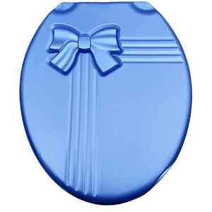 Сиденье (крышка) для унитаза Бантик Комфорт Люкс, 44,5x37 см. голубой перламутр