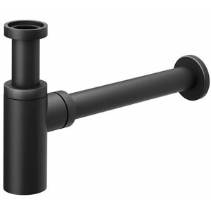 Сифон для раковины BAU Dream дизайнерский металлический, круглый, без сливного клапана, черный матовый