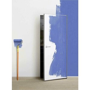 Скрытая дверь Невидимка 700 INVISIBLE, под покраску, матовая алюминиевая кромка с 4х сторон 2000*800 (полотно)