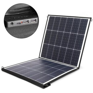 Солнечная батарея TOP-SOLAR-100 100W 18V DC, Type-C PD 60W, USB QC3.0 18W, USB 12W, влагозащищенная, складная на 2 секции