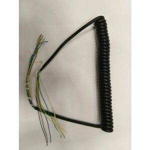 Спиральный кабель полиуретановый 1х0.35+5х0.12/360-1900мм черный