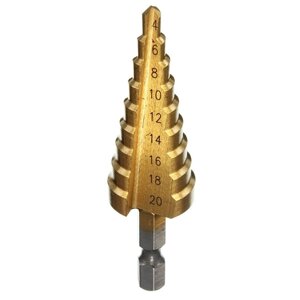 Сверло ступенчатое по металлу ABC 4-20 мм Titanium-Coated HSS Step Drill