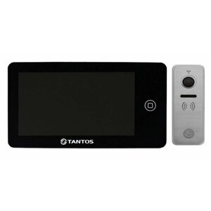 Tantos NEO (черный) и iPanel 2+(Metal) (комплект домофона с экраном 7" и вызывной панелью с широким углом обзора)
