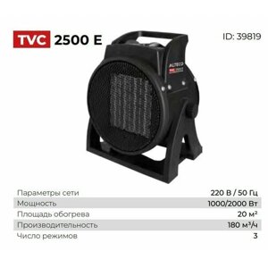 Тепловентилятор alteco TVC-2500е 2квт (2211) 39819