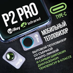 Тепловизор для смартфона Infiray P2 PRO с дополнительной макро линзой, камера на телефон тепловизорная, температурный сканер