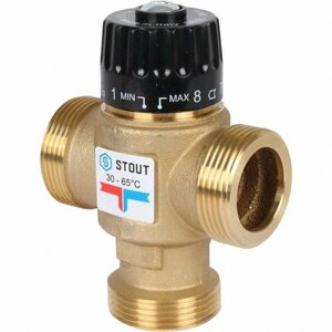 Термостатический смесительный клапан для систем отопления и ГВС 1 1/4" НР 30-65°С KV 3,5 STOUT (SVM-0125-356532)