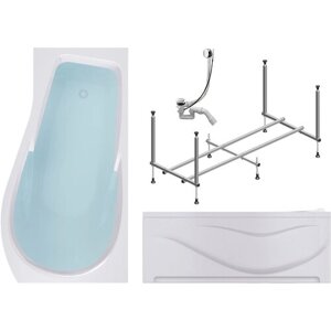 TIMO Комплект Акриловая ванна VINO1590R 150*90*66+Каркас + Слив-перелив+Фронтальная панель