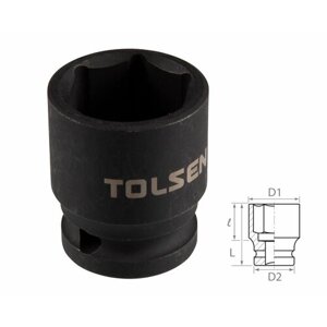 TOLSEN Головка торцевая ударная шестигранная 1/2", 23 мм