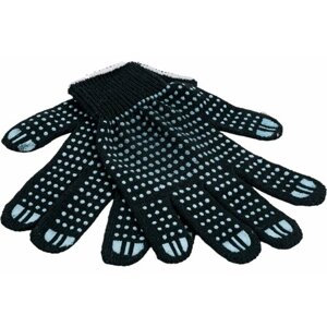 Трикотажные перчатки Gigant с ПВХ-покрытием точка, 10 класс, черные GGC-11