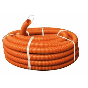 Труба гофрированная 16мм полипропиленовая (оранжевая) с зондом легкая (100 п/м)