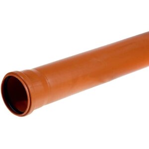 Труба канализационная наружнаяØ 110 мм L 1м рыжая