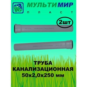 Труба канализационная ПП 50*2,0*250 мм (2шт)