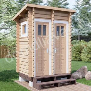 Туалет и душ для дачи деревянный хозблок 2 х1,5 м "Близнец" Дом для Вас