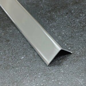 Угол внешний накладной для плитки алюминиевый анодированный 20х20мм 2,7м Серебро глянец