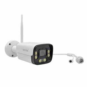 Уличная 4K wi-fi + LAN IP камера видеонаблюдения starvis colorvu, слот для карт памяти sectec ST-IP485F-4K-WSA-2.8-OZ