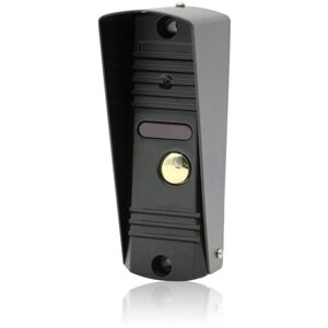 Уличная антивандальная вызывная панель видеодомофона (Цвет- черный) с козырьком, накладное крепление, видеодомофон