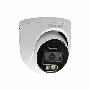 Уличная купольная IP Wi-Fi + LAN камера видеонаблюдения 4МП STARVIS COLORVU с двойной подсветкой, встроенный микрофон и динамик SECTEC ST-IP790F-4M-A-2.8-OZ