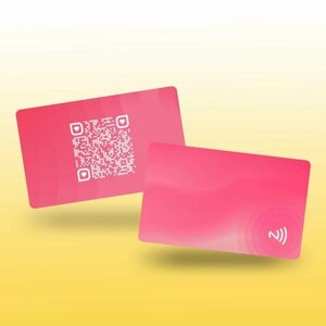 Умная электронная визитка на NFC-карте с бесплатной виртуальной картой (Pink)