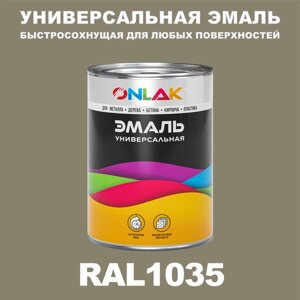 Универсальная эмаль ONLAK в банке, быстросохнущая, полуматовая, по металлу, по ржавчине, для дерева, бетона, пластика, кирпича, банка 1 кг, RAL1035
