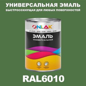 Универсальная эмаль ONLAK в банке, быстросохнущая, полуматовая, по металлу, по ржавчине, для дерева, бетона, пластика, кирпича, банка 1 кг, RAL6010