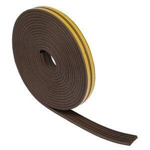 Уплотнитель резиновый тундра krep, профиль Е, размер 4х9 мм, коричневый, в упаковке 10 м.